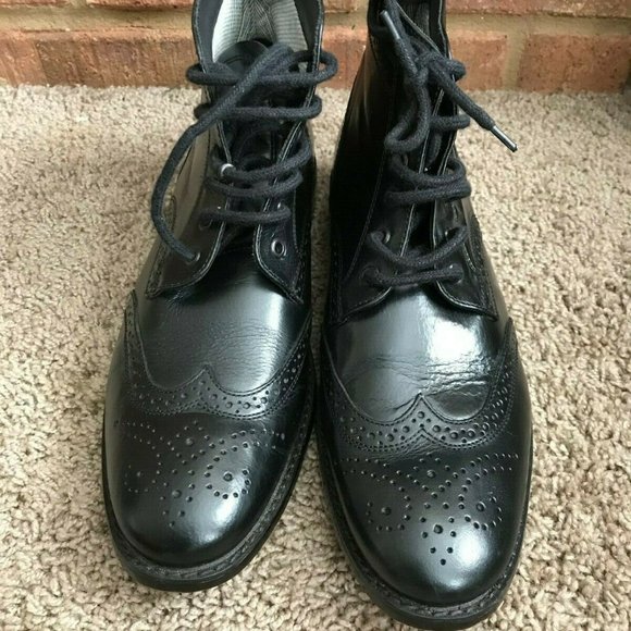 UNZE London Men's Black Leather Boots - Picture 1 of 10